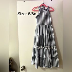 Grey and white maxi dress